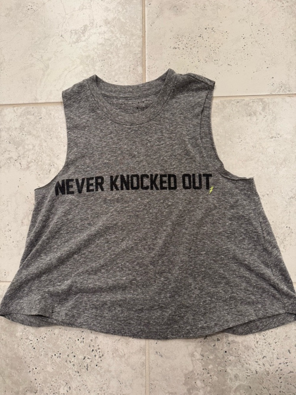 Spiritual Gangster Gray 'NEVER KNOCKED OUT' Muscle Tee
